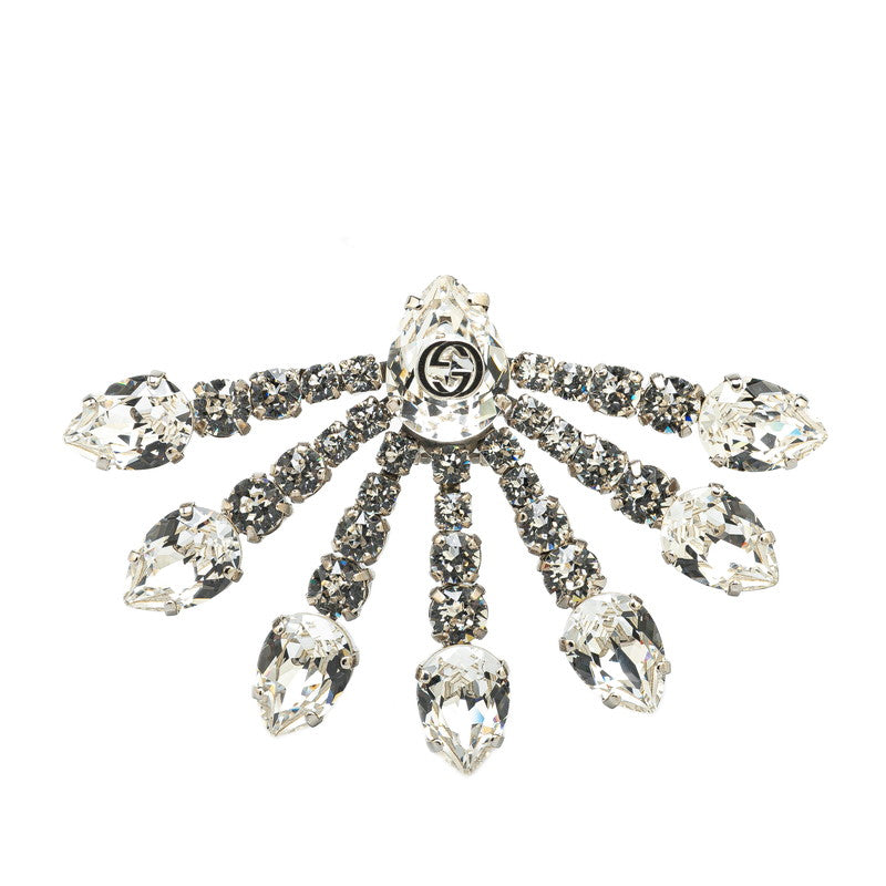 グッチ ラインストーン イヤリング シルバー メタル レディース GUCCI 【中古】