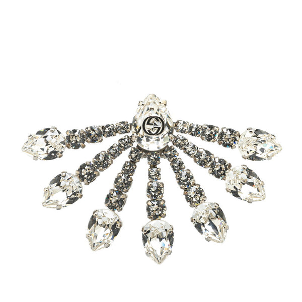 グッチ ラインストーン イヤリング シルバー メタル レディース GUCCI 【中古】