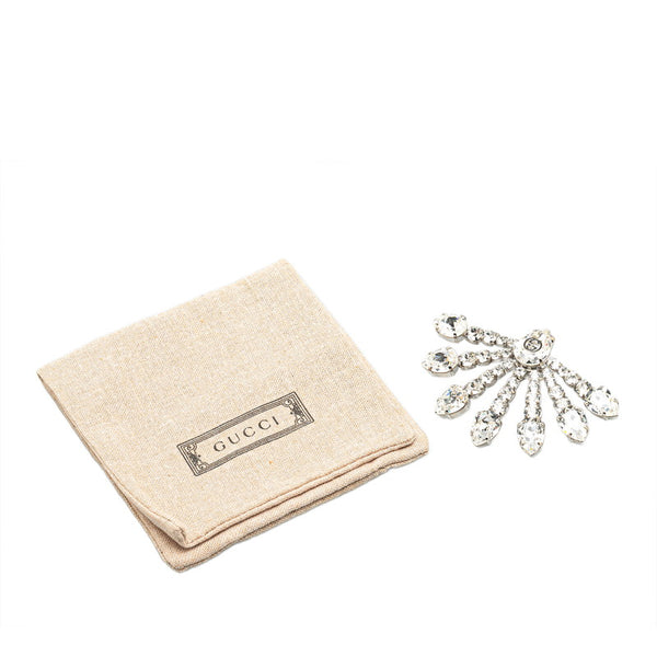 グッチ ラインストーン イヤリング シルバー メタル レディース GUCCI 【中古】