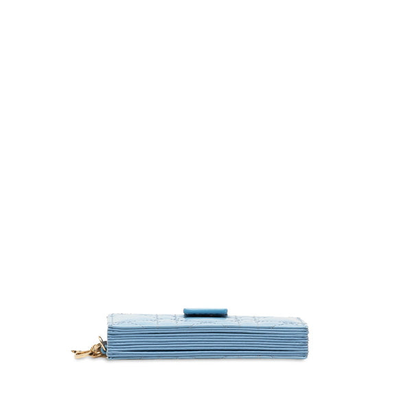 ディオール カナージュ カードケース 名刺入れ ブルー ゴールド エナメル レディース Dior 【中古】