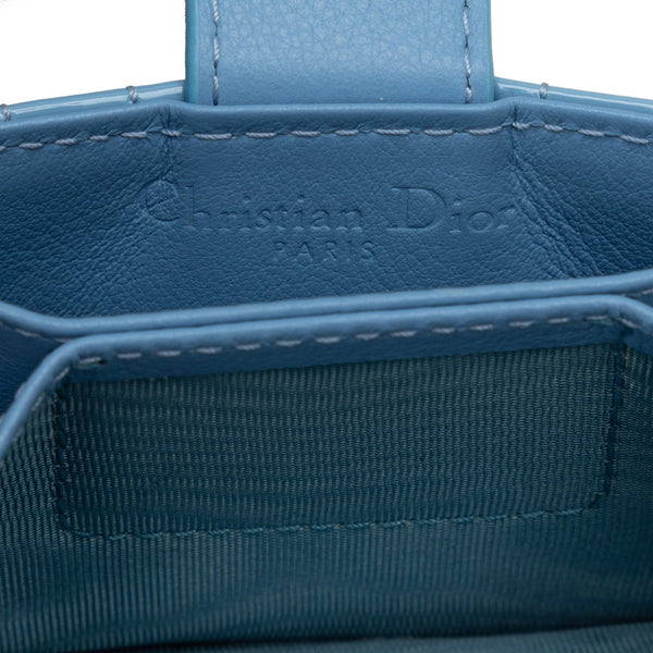 ディオール カナージュ カードケース 名刺入れ ブルー ゴールド エナメル レディース Dior 【中古】