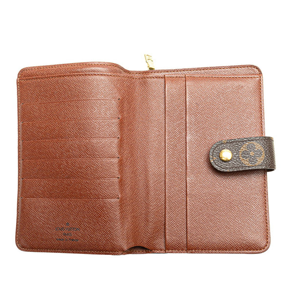 ルイ ヴィトン モノグラム ポルトパピエ 二つ折り財布 M61207 ブラウン PVC レザー レディース LOUIS VUITTON 【中古】