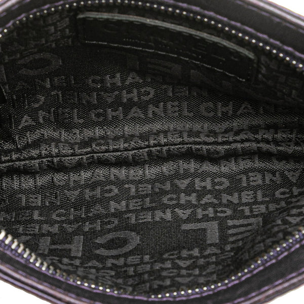 シャネル カメリア チェーン ハンドバッグ パープル ラムスキン レディース CHANEL 【中古】