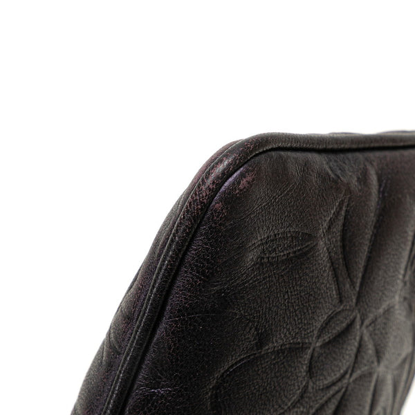 シャネル カメリア チェーン ハンドバッグ パープル ラムスキン レディース CHANEL 【中古】