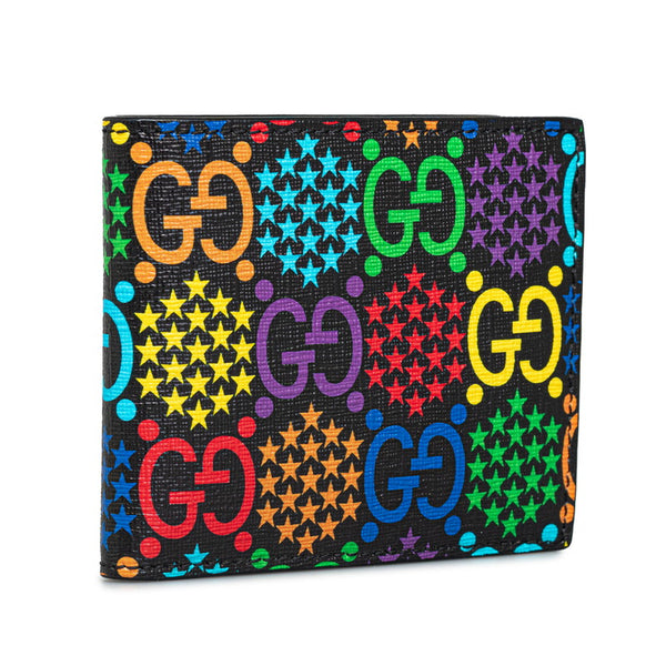 グッチ GGサイケデリック 二つ折り財布 601089 ブラック マルチカラー PVC メンズ GUCCI 【中古】