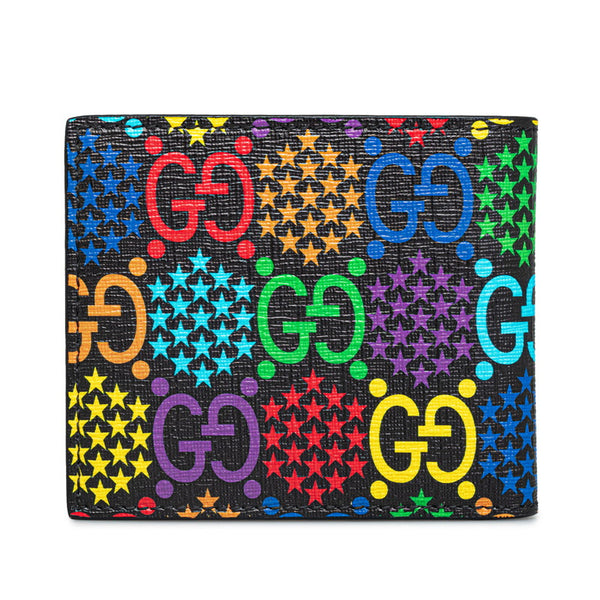 グッチ GGサイケデリック 二つ折り財布 601089 ブラック マルチカラー PVC メンズ GUCCI 【中古】