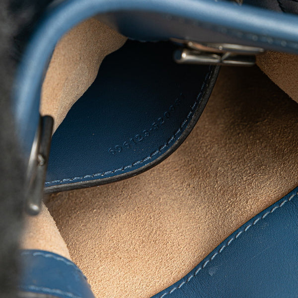 グッチ GGマーモント キルティング ミニ ハンドバッグ ショルダーバッグ 2WAY 696123 ブルー レザー レディース GUCCI 【中古】