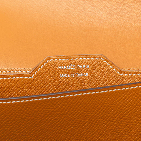 エルメス パッサンロング 長財布 ブラウン ゴールド ヴォーエプソン レディース HERMES 【中古】