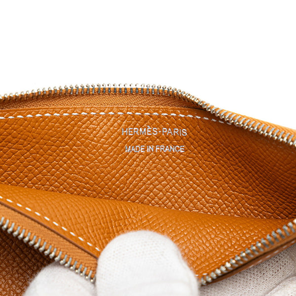 エルメス パッサンロング 長財布 ブラウン ゴールド ヴォーエプソン レディース HERMES 【中古】