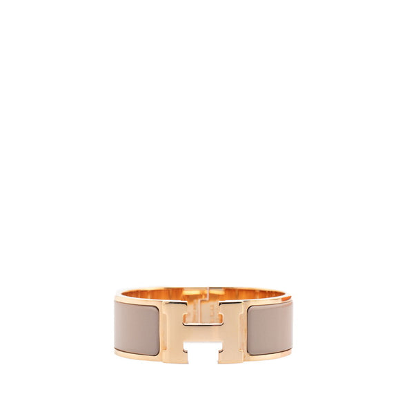 エルメス クリッククラックH PM ブレスレット ゴールド ベージュ メッキ レディース HERMES 【中古】