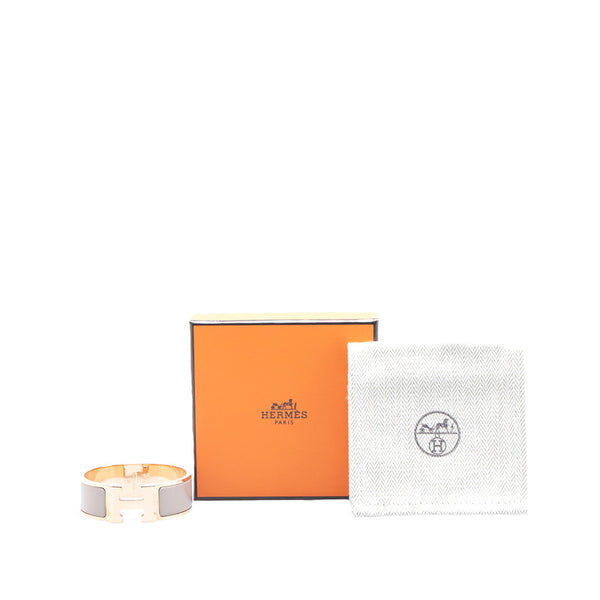 エルメス クリッククラックH PM ブレスレット ゴールド ベージュ メッキ レディース HERMES 【中古】