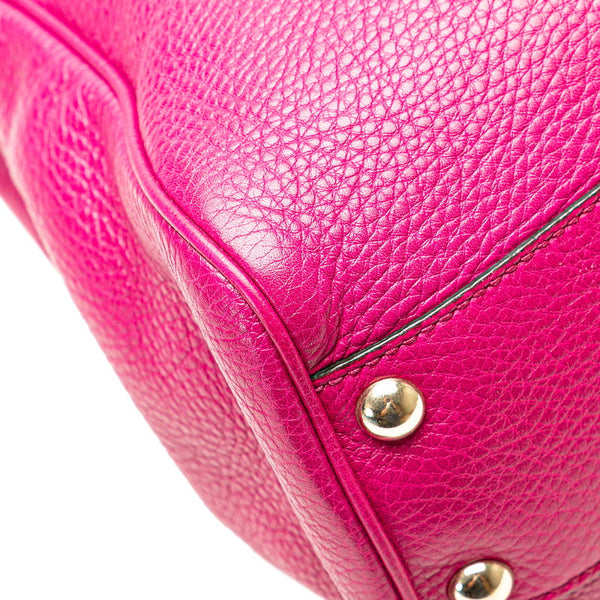 グッチ バンブー ハンドバッグ ショルダーバッグ 2WAY 336032 ピンク ブラウン レザー レディース GUCCI 【中古】