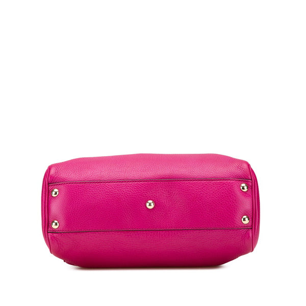 グッチ バンブー ハンドバッグ ショルダーバッグ 2WAY 336032 ピンク ブラウン レザー レディース GUCCI 【中古】