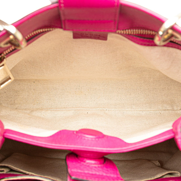 グッチ バンブー ハンドバッグ ショルダーバッグ 2WAY 336032 ピンク ブラウン レザー レディース GUCCI 【中古】