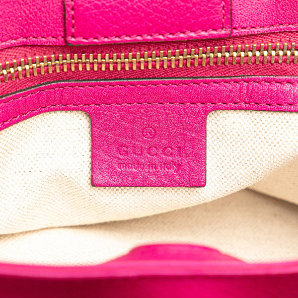 グッチ バンブー ハンドバッグ ショルダーバッグ 2WAY 336032 ピンク ブラウン レザー レディース GUCCI 【中古】