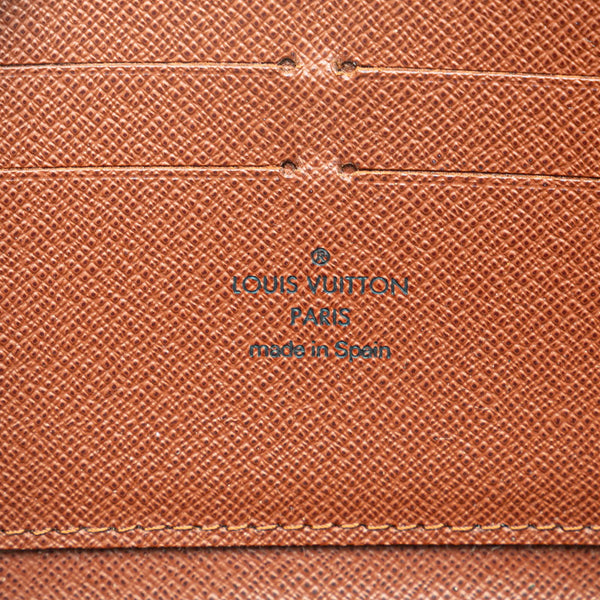 ルイ ヴィトン モノグラム ジッピーウォレット ラウンドファスナー 長財布 M60017 ブラウン PVC レザー レディース LOUIS VUITTON 【中古】