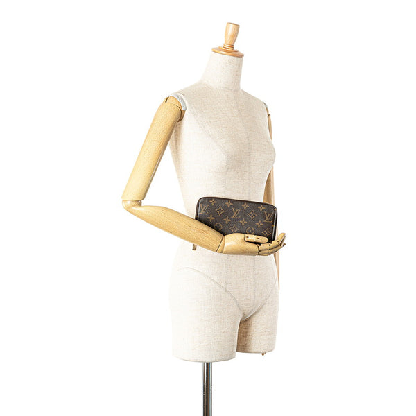ルイ ヴィトン モノグラム ジッピーウォレット ラウンドファスナー 長財布 M60017 ブラウン PVC レザー レディース LOUIS VUITTON 【中古】