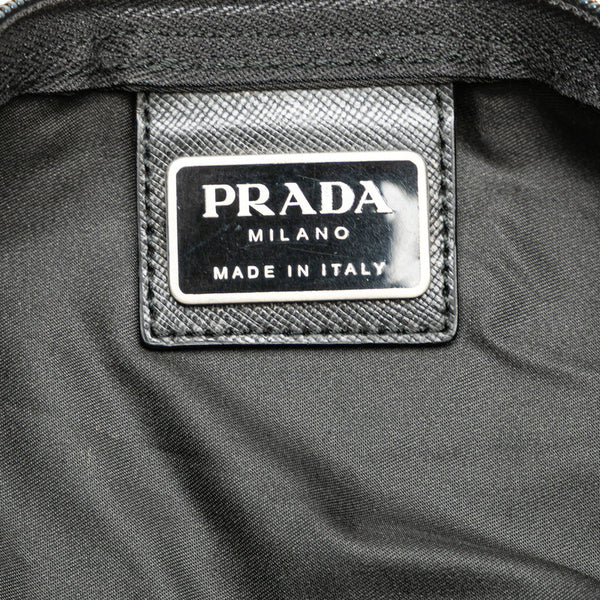 プラダ 三角ロゴプレート ウエストバッグ ボディバッグ ブラック ナイロン レディース PRADA 【中古】