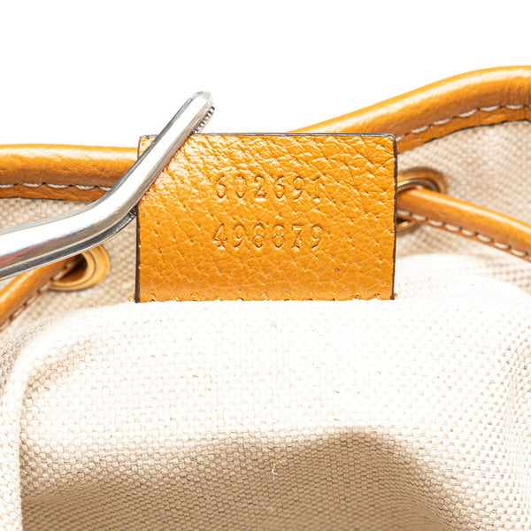 グッチ × ディズニー Disney ミニGGスプリーム ミッキーマウス バケットバッグ ショルダーバッグ  602691 ブラウン PVC レザー レディース GUCCI 【中古】