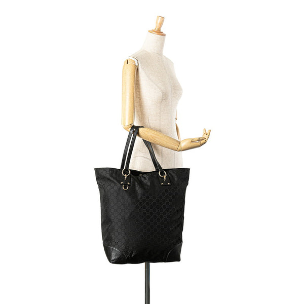 グッチ GGナイロン トートバッグ 353702 ブラック ナイロン レザー レディース GUCCI 【中古】