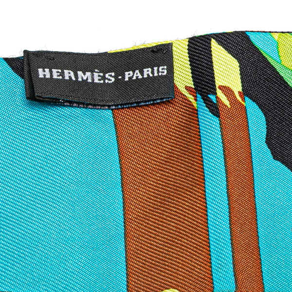 エルメス ツイリー EX-Libris en Camouflage エクスリブリス カモフラージュ スカーフ マルチカラー シルク レディース HERMES 【中古】