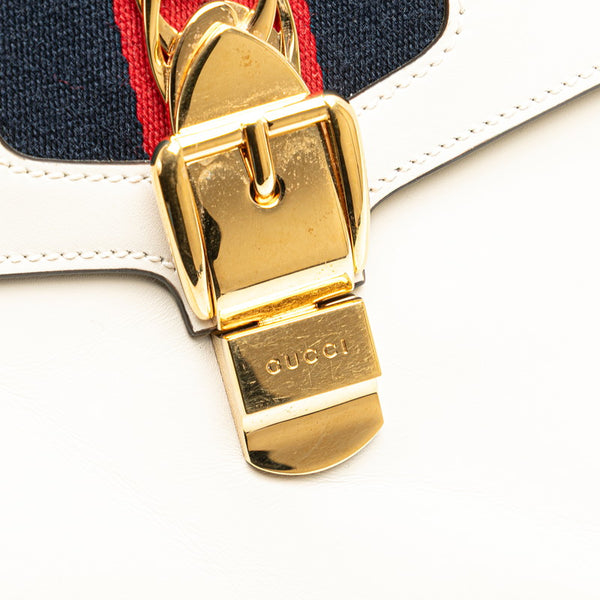 グッチ シルヴィ ミディアム ハンドバッグ ショルダーバッグ 2WAY 431665 ホワイト マルチカラー レザー レディース GUCCI 【中古】