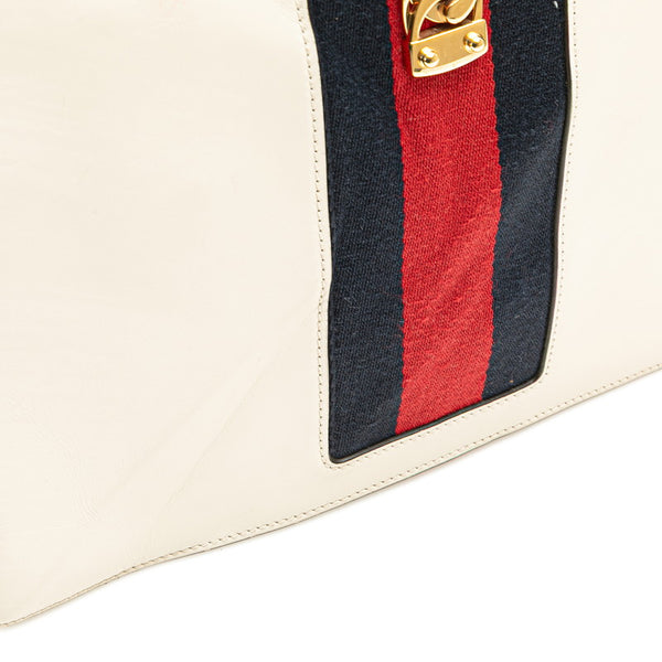 グッチ シルヴィ ミディアム ハンドバッグ ショルダーバッグ 2WAY 431665 ホワイト マルチカラー レザー レディース GUCCI 【中古】