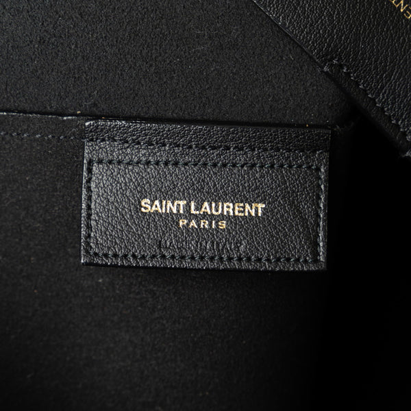 サンローラン サックショッピング トートバッグ ショルダーバッグ 394195 ブラック レザー レディース SAINT LAURENT 【中古】