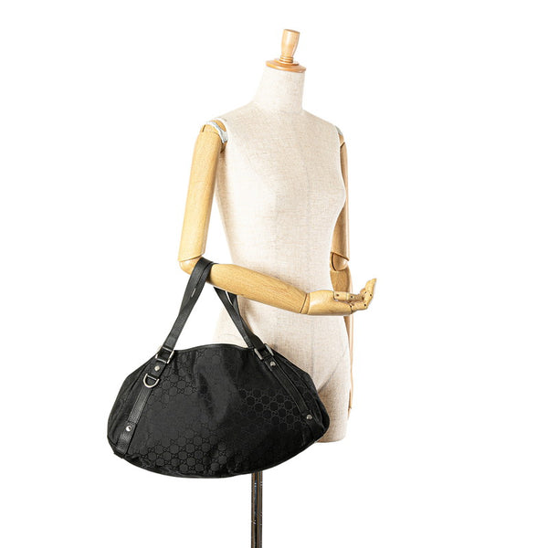 グッチ GGナイロン アビー ハンドバッグ 293578 ブラック ナイロン レザー レディース GUCCI 【中古】