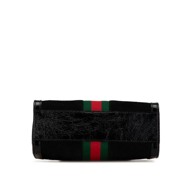 グッチ オフィディア ハンドバッグ ショルダーバッグ 2WAY 547551 ブラック スウェード パテントレザー レディース GUCCI 【中古】