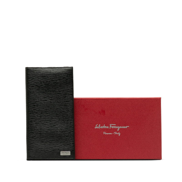 サルヴァトーレフェラガモ 二つ折り長財布 KY-66 7092 ブラック レザー レディース Salvatore Ferragamo 【中古】