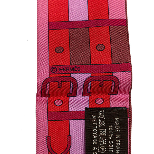 エルメス ツイリー ROCABAR ロカバール スカーフ ピンク マルチカラー シルク レディース HERMES 【中古】