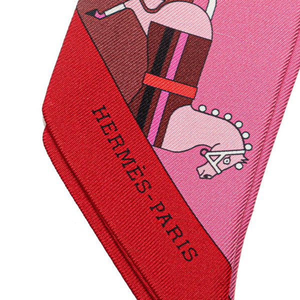 エルメス ツイリー ROCABAR ロカバール スカーフ ピンク マルチカラー シルク レディース HERMES 【中古】
