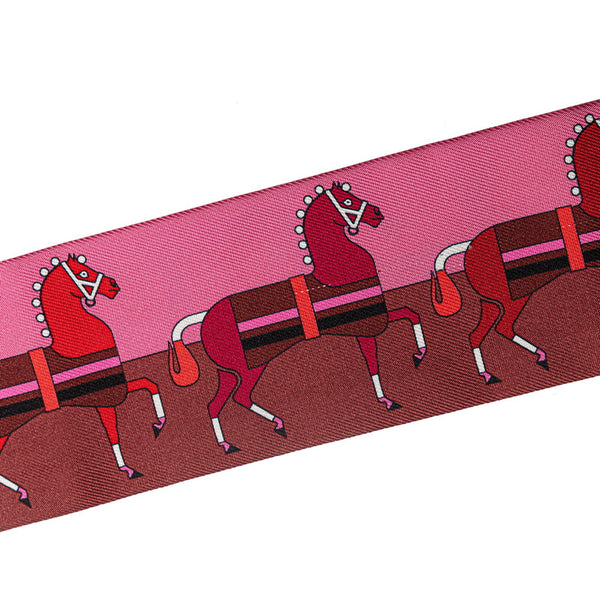 エルメス ツイリー ROCABAR ロカバール スカーフ ピンク マルチカラー シルク レディース HERMES 【中古】