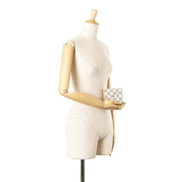 ルイ ヴィトン ダミエ アズール ポルトフォイユ エリーズ 二つ折り財布 N61733 ホワイト PVC レザー レディース LOUIS VUITTON 【中古】