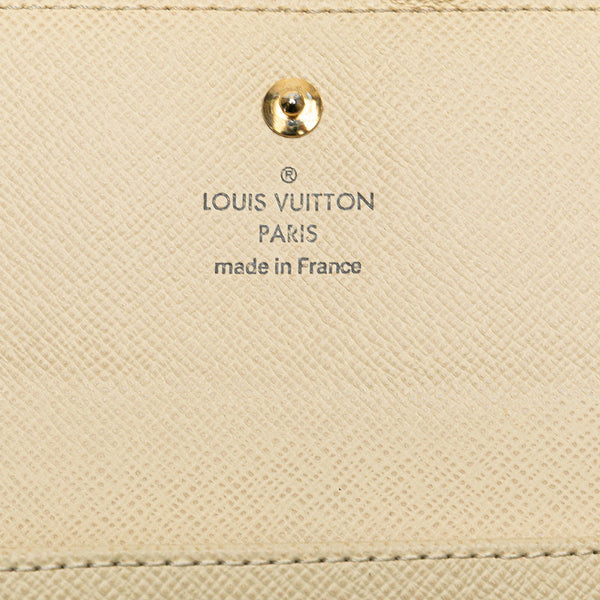 ルイ ヴィトン ダミエ アズール ポルトフォイユ エリーズ 二つ折り財布 N61733 ホワイト PVC レザー レディース LOUIS VUITTON 【中古】