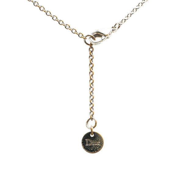 ディオール CLAIR D LUNE クレール ディー リュヌ CDロゴ ラインストーン ネックレス シルバー メタル レディース Dior 【中古】