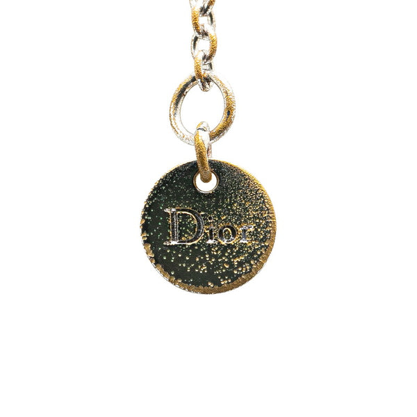 ディオール CLAIR D LUNE クレール ディー リュヌ CDロゴ ラインストーン ネックレス シルバー メタル レディース Dior 【中古】