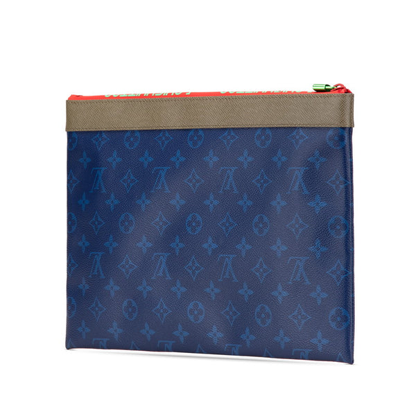 ルイ ヴィトン モノグラム パシフィック アポロ クラッチバッグ M63047 ブルー グレー マルチカラー PVC レザー メンズ LOUIS VUITTON 【中古】