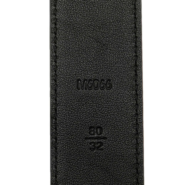 ルイ ヴィトン サンチュール ポンヌフ ベルト 80/32 M6066 ブラック シルバー レザー メタル メンズ LOUIS VUITTON 【中古】