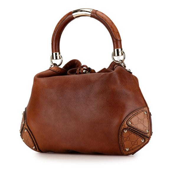 グッチ グッチシマ インディ フリンジ ハンドバッグ ショルダーバッグ 2WAY 185566 ブラウン レザー レディース GUCCI 【中古】