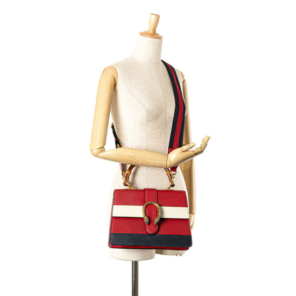 グッチ バンブー デュオニュソス ハンドバッグ ショルダーバッグ 2WAY 448075 レッド レザー レディース GUCCI 【中古】