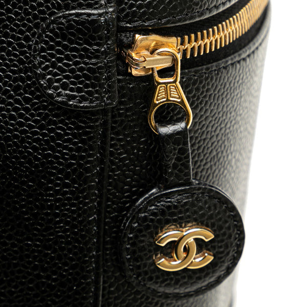 シャネル ココマーク ハンドバッグ バニティバッグ ブラック キャビアスキン レディース CHANEL 【中古】