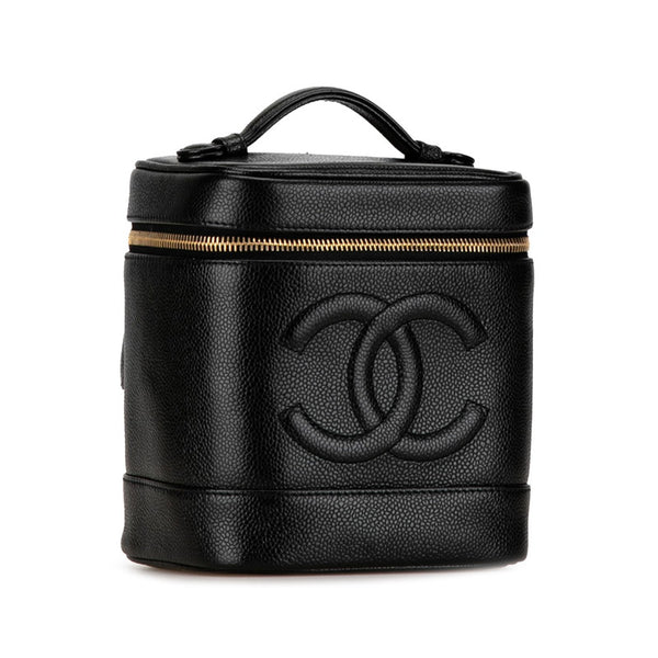シャネル ココマーク ハンドバッグ バニティバッグ ブラック キャビアスキン レディース CHANEL 【中古】