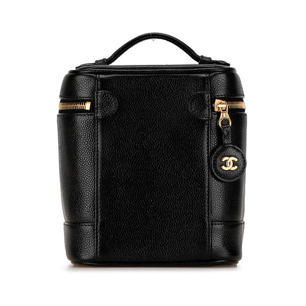 シャネル ココマーク ハンドバッグ バニティバッグ ブラック キャビアスキン レディース CHANEL 【中古】