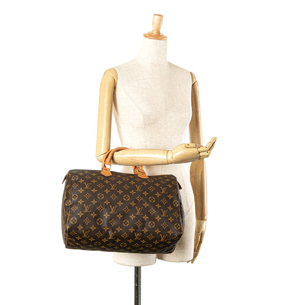 ルイ ヴィトン モノグラム スピーディ35 ハンドバッグ ボストンバッグ M41107 ブラウン PVC レザー レディース LOUIS VUITTON 【中古】