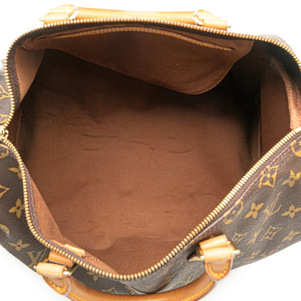 ルイ ヴィトン モノグラム スピーディ35 ハンドバッグ ボストンバッグ M41107 ブラウン PVC レザー レディース LOUIS VUITTON 【中古】
