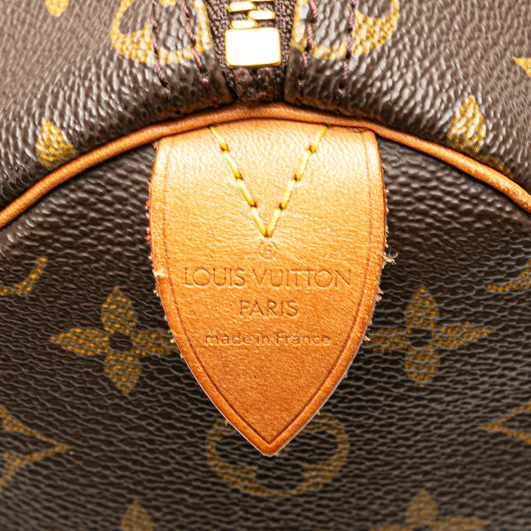 ルイ ヴィトン モノグラム スピーディ35 ハンドバッグ ボストンバッグ M41107 ブラウン PVC レザー レディース LOUIS VUITTON 【中古】