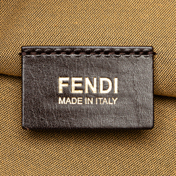 フェンディ ズッカ トートバッグ 8BH173 ブラウン キャンバス レザー レディース FENDI 【中古】