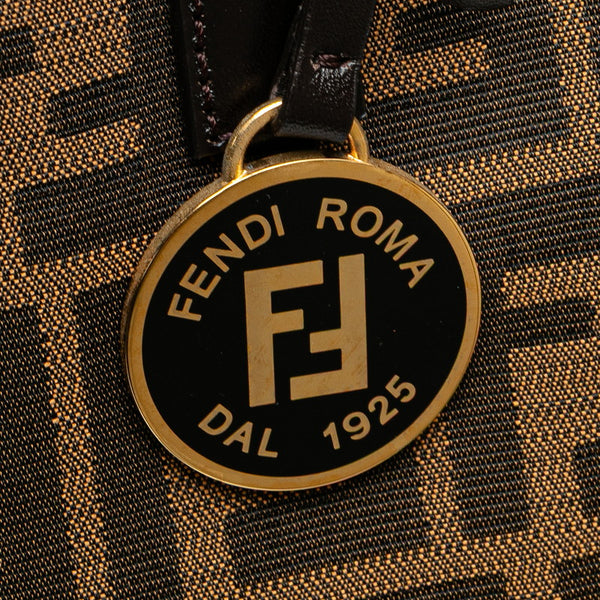 フェンディ ズッカ トートバッグ 8BH173 ブラウン キャンバス レザー レディース FENDI 【中古】